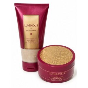 Bath & Body Works Luminous Shimmery Sugar Scrub & Body Butter FULL SIZE Set *
